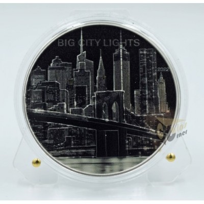 Cook Islands 2022 New York Big City Lights 1 Oz Silver Proof Coin 