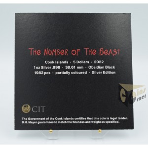 Iron Maiden the Number of the Beast- 1Oz - 2021 Cook Islands 