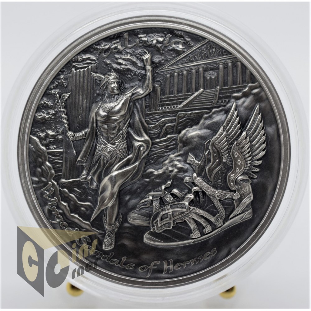 Talaria Winged Sandals of Hermes - 2 Oz Piedfort - 2019 Cook Islands 