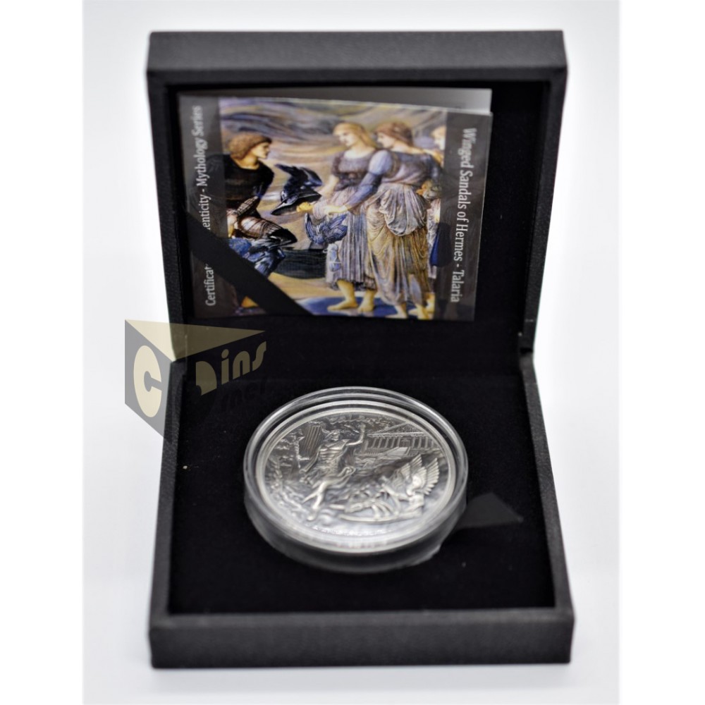 Talaria Winged Sandals of Hermes - 2 Oz Piedfort - 2019 Cook Islands 