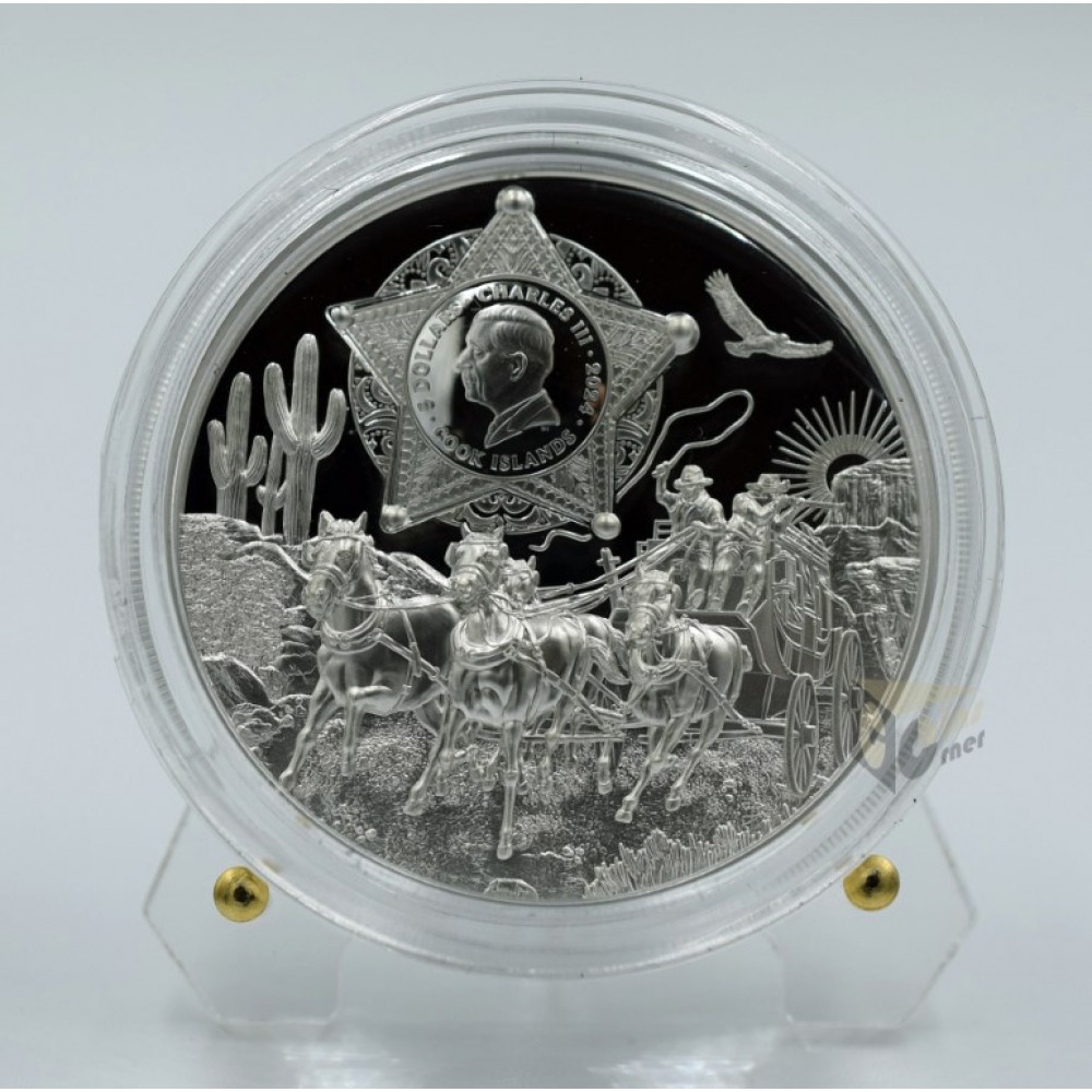 Cook Islands 2024 Wild West Legends 1 Oz Silver Proof High Relief Coin 