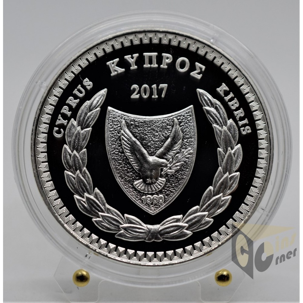 The poet Vasilis Michaelides - Silver Proof - 2017 Cyprus