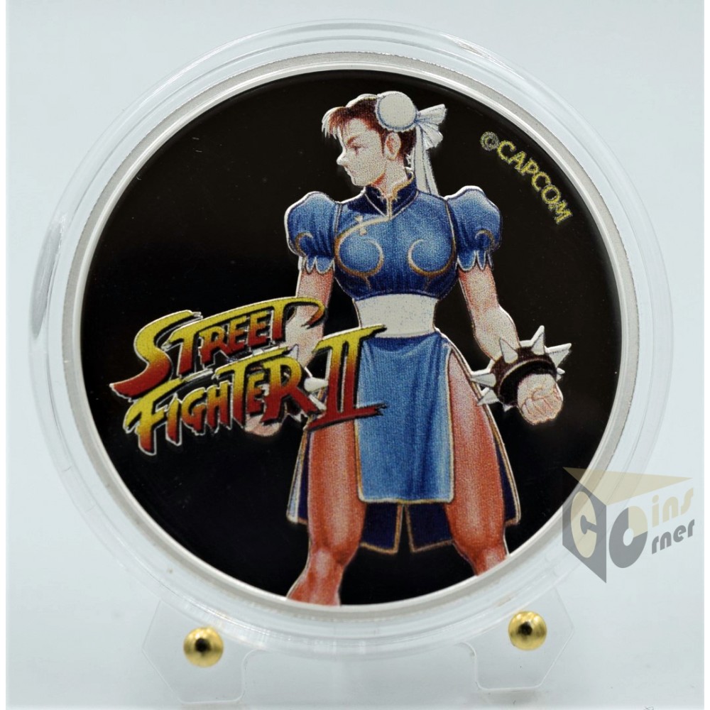 Chun Li Street Fighter II 1 Oz Colorized- 2021 Fiji