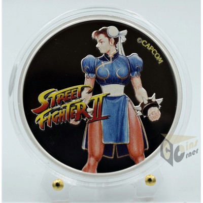 Chun Li Street Fighter II 1 Oz Colorized- 2021 Fiji