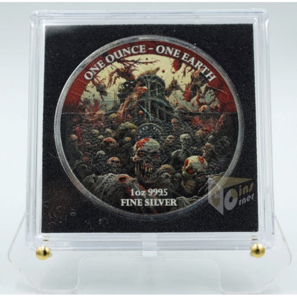 Fiji 2022 Earth The Time of The Zombies 1 Oz Colorized UV Silver Coin 