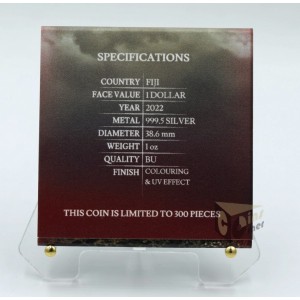 Fiji 2022 Earth The Time of The Zombies 1 Oz Colorized UV Silver Coin 