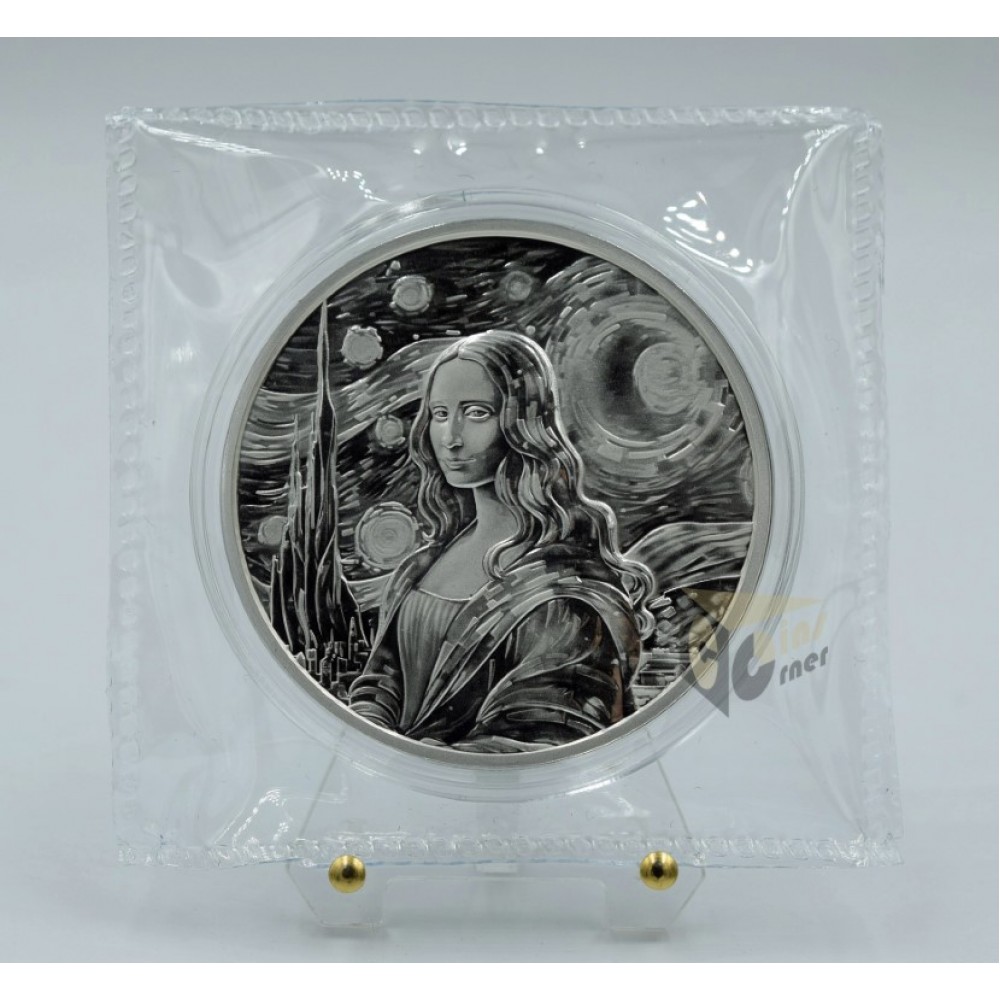 Fiji 2024 Mona Lisa x Van Gogh 1 oz Silver Prooflike Coin