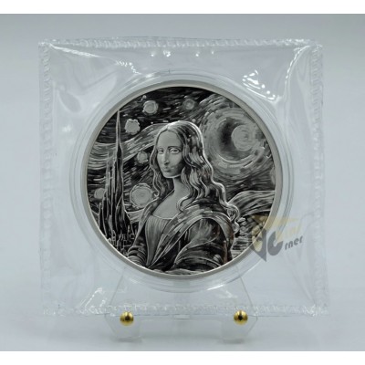 Fiji 2024 Mona Lisa x Van Gogh 1 oz Silver Prooflike Coin