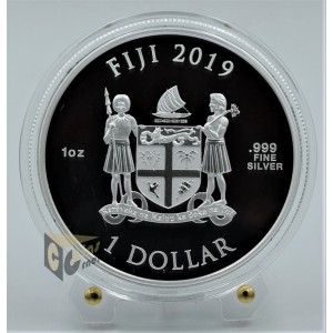 Captain Marvel 1 Oz Proof - Colorized- 2019 Fiji