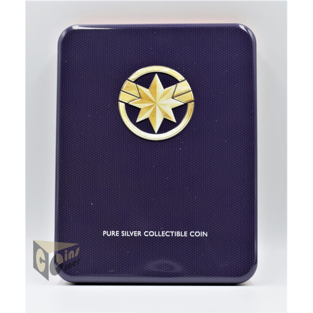 Captain Marvel 1 Oz Proof - Colorized- 2019 Fiji