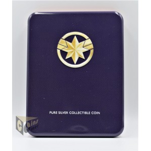Captain Marvel 1 Oz Proof - Colorized- 2019 Fiji