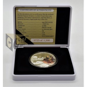 Samurai Archives 1 Oz Proof - Colorized- 2018 Fiji