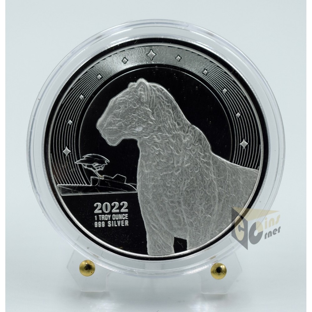Ghana 2022 African Leopard 1 Oz Silver Coin 