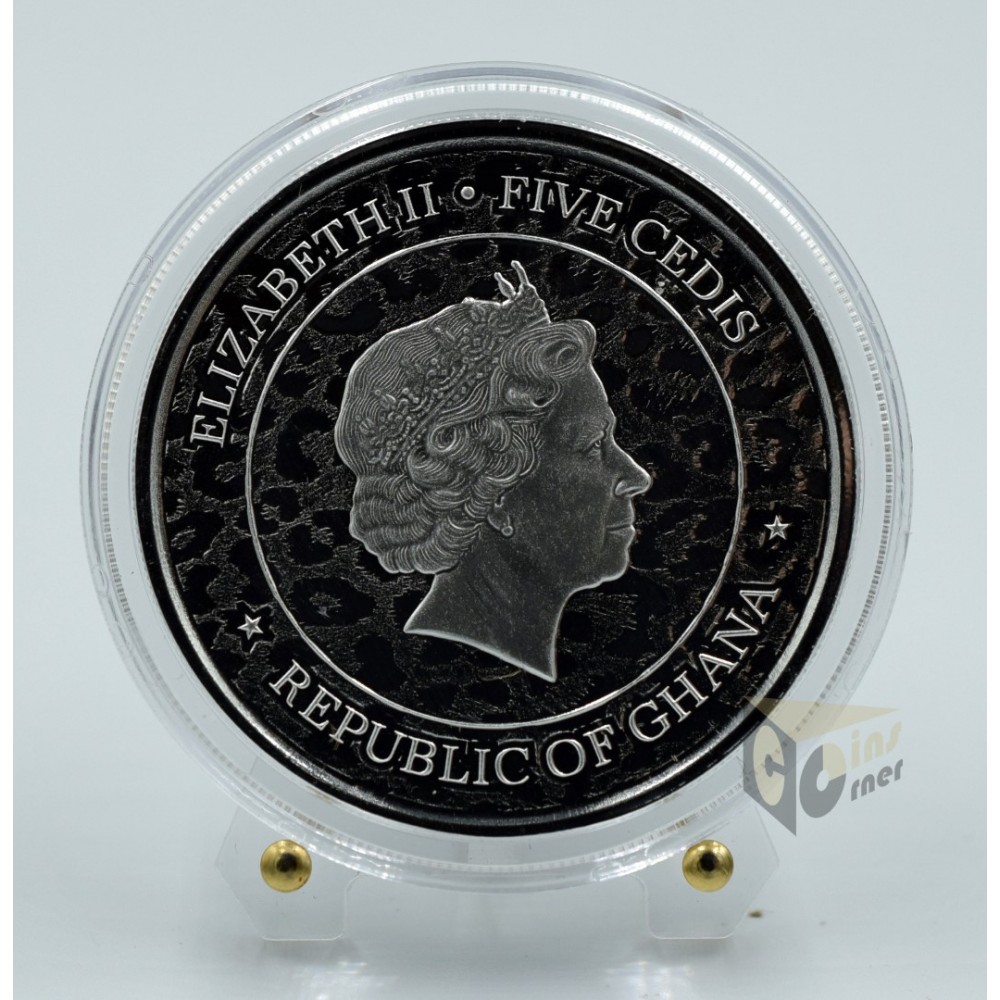 Ghana 2022 African Leopard 1 Oz Silver Coin 