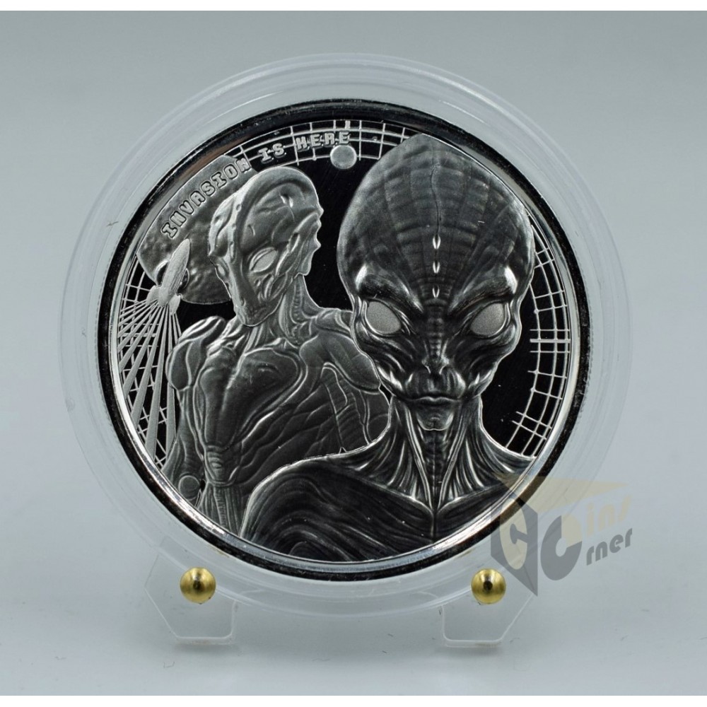 Ghana 2023 Alien Invasion 1 Oz Silver Coin
