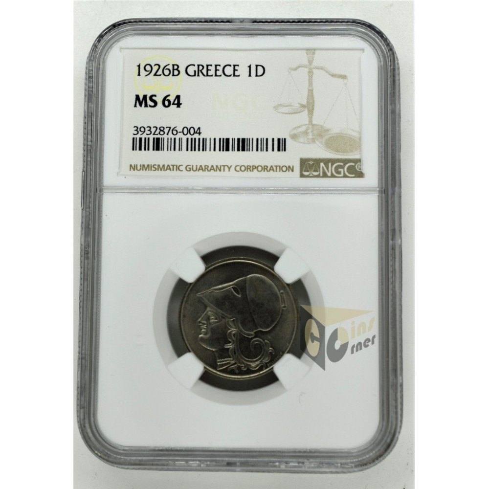 Greece 1926-B  Drachma NGC MS64