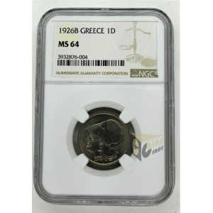 Greece 1926-B  Drachma NGC MS64