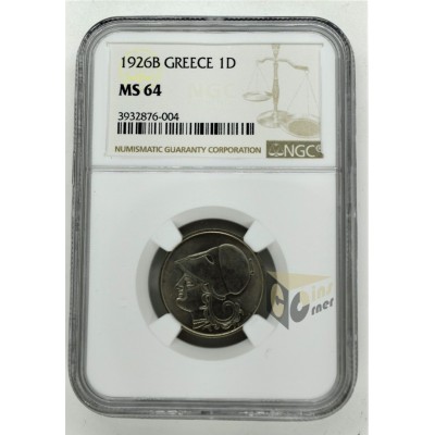 Greece 1926-B  Drachma NGC MS64
