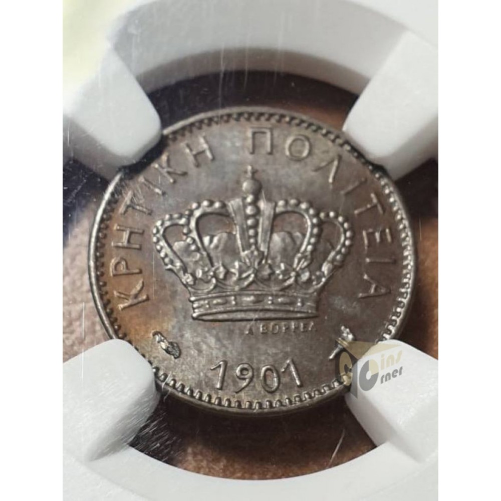 Greece - Crete 1901-A  Lepton NGC MS65 BN 