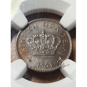 Greece - Crete 1901-A  Lepton NGC MS65 BN 
