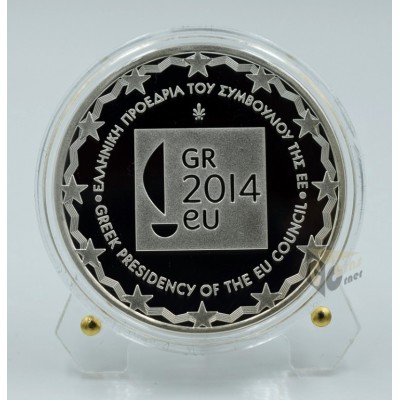 Greece 2014 Greek Presidency of the Council of the European Union 10 Euro Silver Proof Coin 