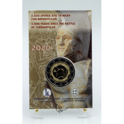 Greece 2020 2500 Years Since the Battle of Thermopylae 2 Euro Coin Card
