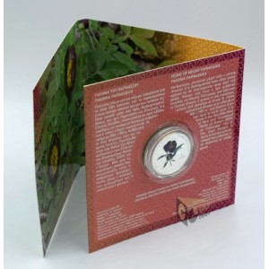 Greece 2022 Paeonia Parnassica 5 euro Proof Like Colorized Silver Coin