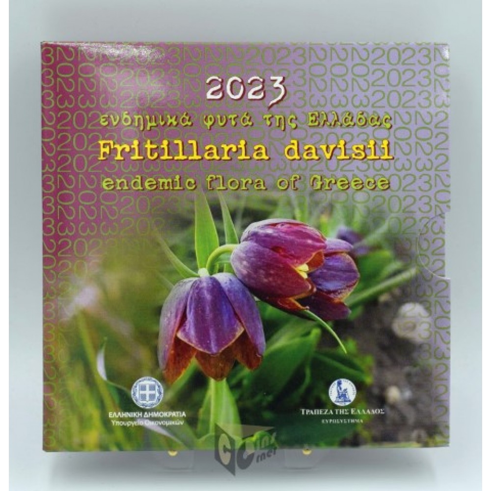 Greece 2023 Fritillaria Davisii 5 euro Proof Like Colorized Silver Coin