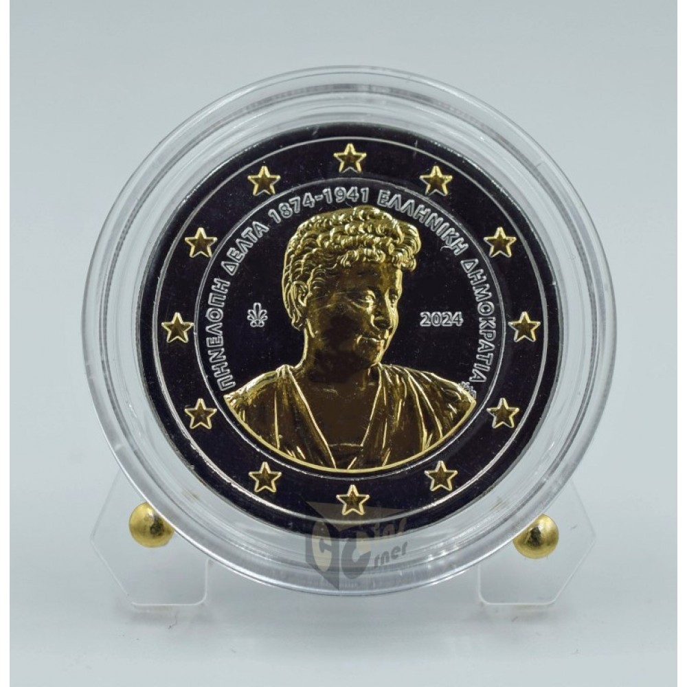 Greece 2024 150 Years from the Birth of Penelope Delta 2 Euro Coin Golden Enigma Collection