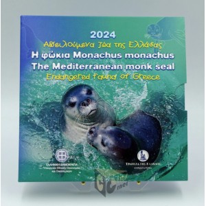 Greece 2024 Monachus Monachus 5 euro Proof Like Colorized Silver Coin