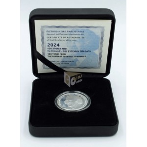 Greece 2024 100 Years From the Birth of Evgenios Spatharis 6 Euro Proof Colorized Silver Coin