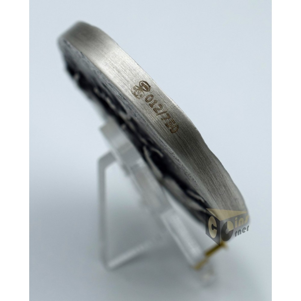 Ivory Coast 2023 Predators Lion 3 oz Ultra High Relief Antique finish Silver Coin