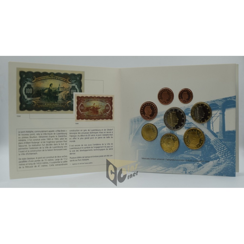 Luxembourg 2003 - FDC Euro Set 100 years Adolphe Bridge - Pont Adolphe