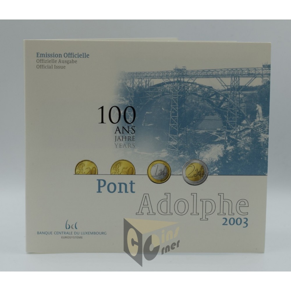 Luxembourg 2003 - FDC Euro Set 100 years Adolphe Bridge - Pont Adolphe