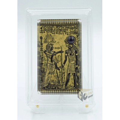 Mali 2022 Egypt Icons of Heritage Series 2 Oz Silver Coin Gold Plated with Onyx Cabochon Insert