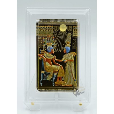 Mali 2023 Throne of Tutankhamun 2 Oz Silver Proof Coin with Yellow Agate insert