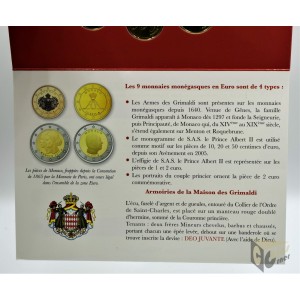 Monaco 2011 - FDC Euro Set with 2 Euro Wedding commemorative coin