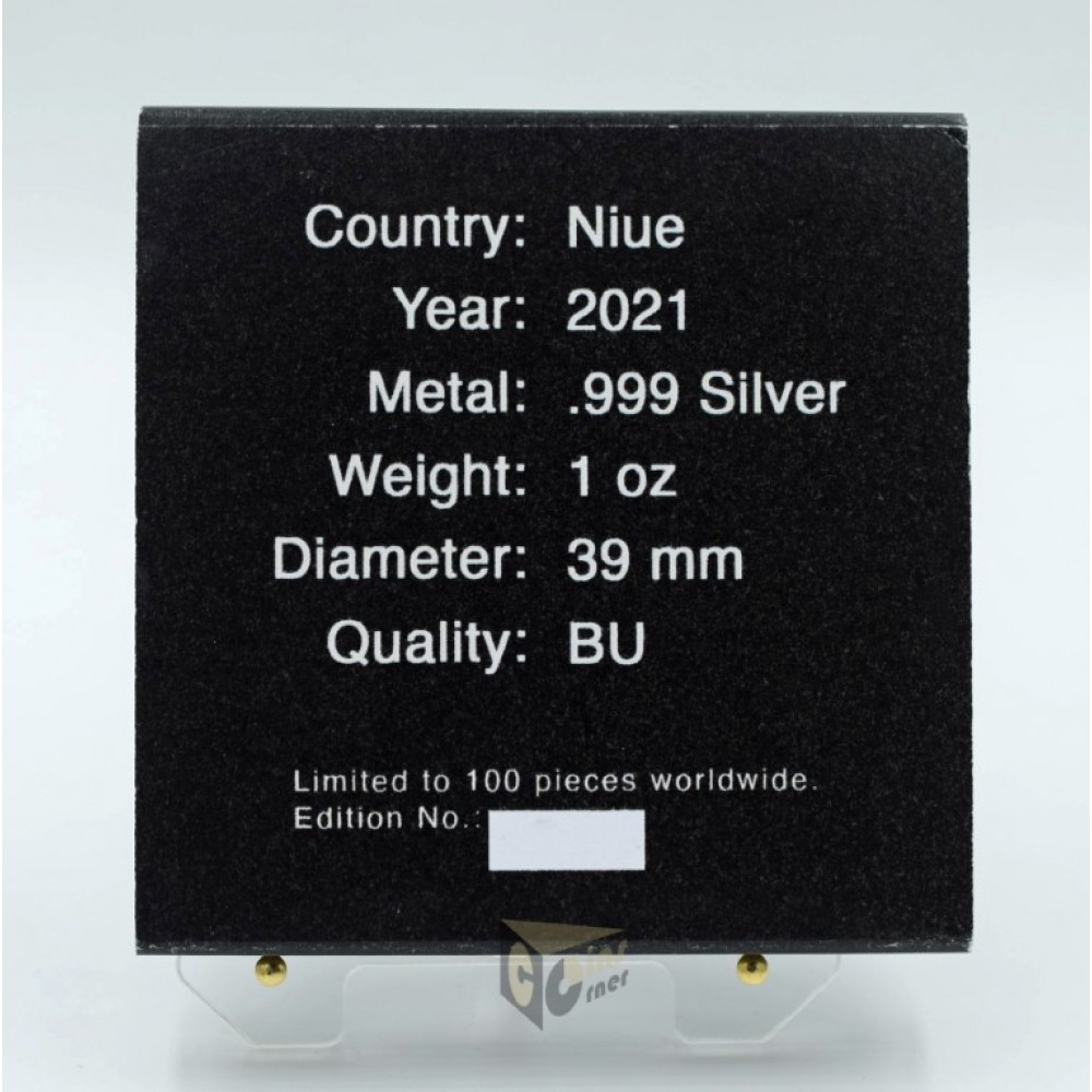 Niue 2021 Da Vinci Icons of Inspiration 1 Oz Colorized Silver Coin