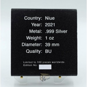 Niue 2021 Da Vinci Icons of Inspiration 1 Oz Colorized Silver Coin