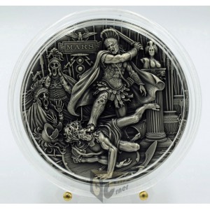 Niue 2021 Mars Roman Gods Series 2 Oz Silver High Relief Antique Finish Coin