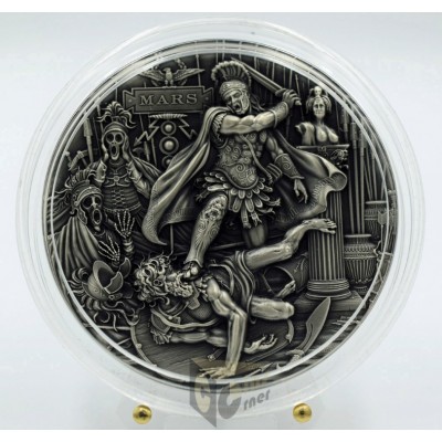 Niue 2021 Mars Roman Gods Series 2 Oz Silver High Relief Antique Finish Coin