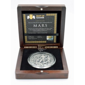 Niue 2021 Mars Roman Gods Series 2 Oz Silver High Relief Antique Finish Coin