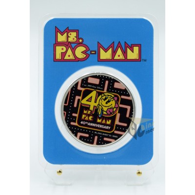 Ms.PAC-MAN 40th anniversary 1 Oz  Colorized - 2021 Niue