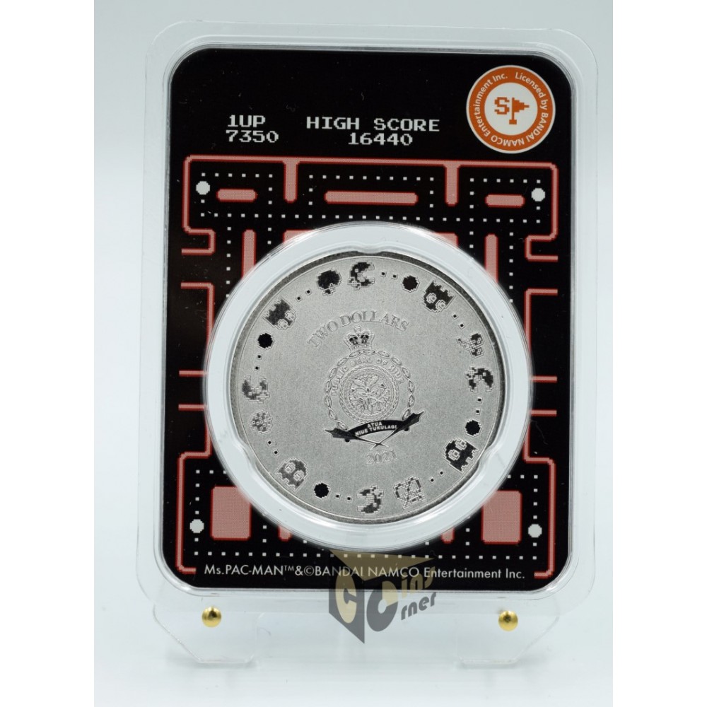 Ms.PAC-MAN 40th anniversary 1 Oz  Colorized - 2021 Niue