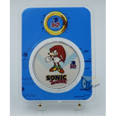 Knuckles - Sonic the Hedgehog 30th Anniversary 1 Oz  Colorized - 2021 Niue