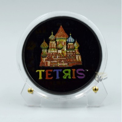 Niue 2021 Tetris St Basil's Cathedral 1 Oz Colorized Ruthenium Plated Silver Coin