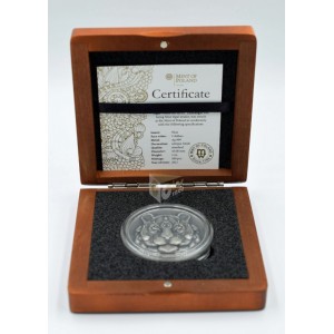 Niue 2021 Tiger Zentangle Art Series 2 Oz Silver High Relief Antique Finish Coin