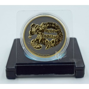 Niue 2021 Mickey Mouse Christmas Black Platinum Plated with 24K Gold Detailed 1 Oz Silver Coin