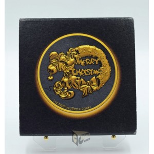 Niue 2021 Mickey Mouse Christmas Black Platinum Plated with 24K Gold Detailed 1 Oz Silver Coin