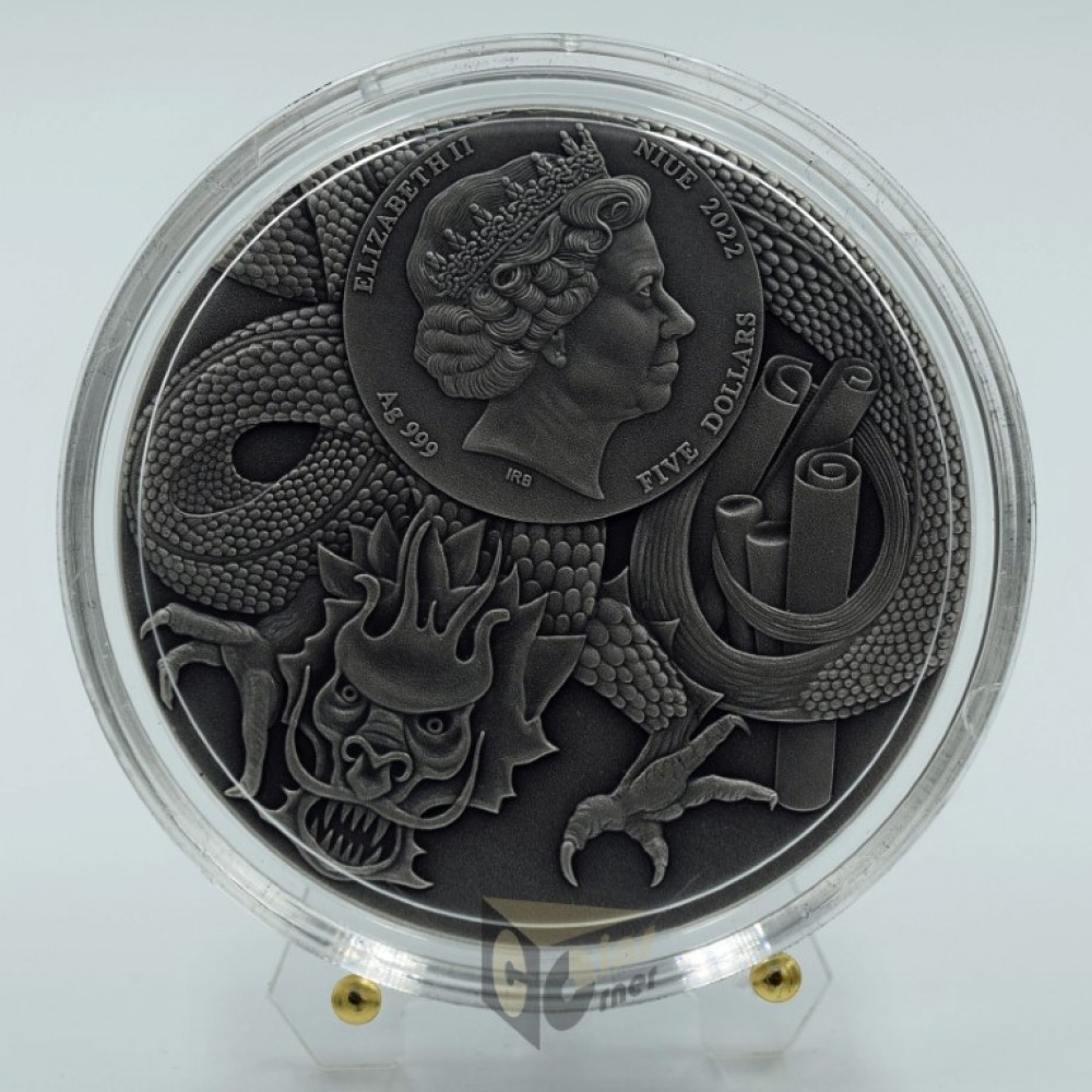 Niue 2022 Bao Zheng Chinese Heroes 2 Oz Silver High Relief Antique Finish Colorized Coin